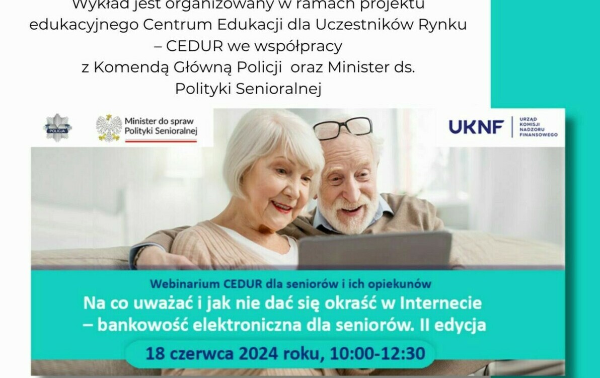 Zdjęcie do Zapraszamy senior&oacute;w na kolejny wykład!