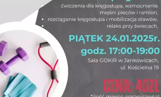 Zdjęcie do WARSZTATY - ZAJĘCIA DLA DOROSLYCH &quot;KRĘGOSŁUP BEZ BOLU&quot;