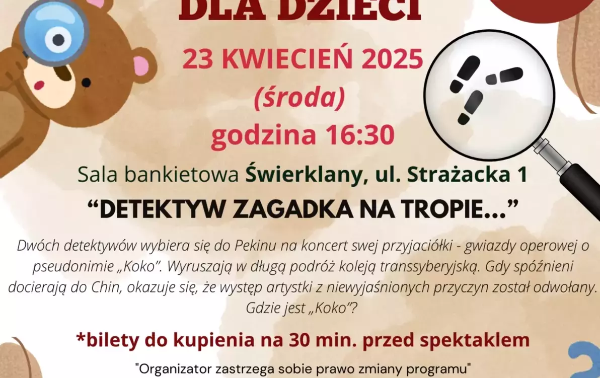 Zdjęcie do Spektakl dla dzieci - "Detektyw zagadka na tropie..."
