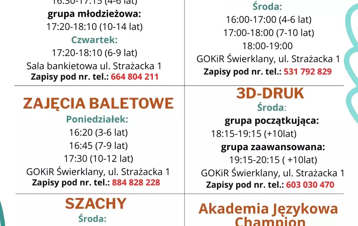 Zdjęcie do Zajęcia stałe
