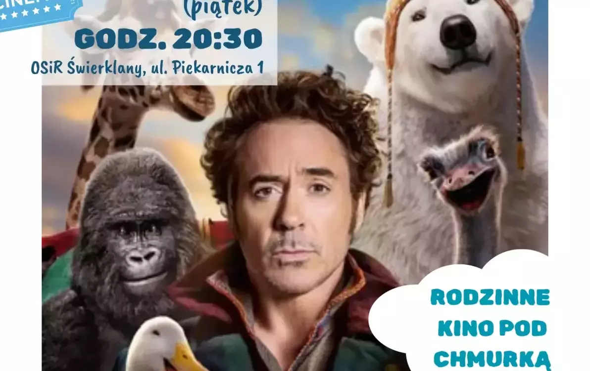 Zdjęcie do RODZINNE KINO POD CHMURKĄ - "Doktor Dolittle" - nowy termin!
