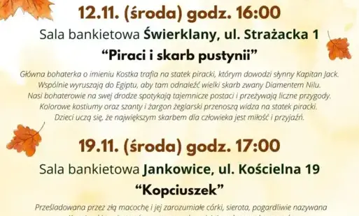 Spektakle dla dzieci - Listopad