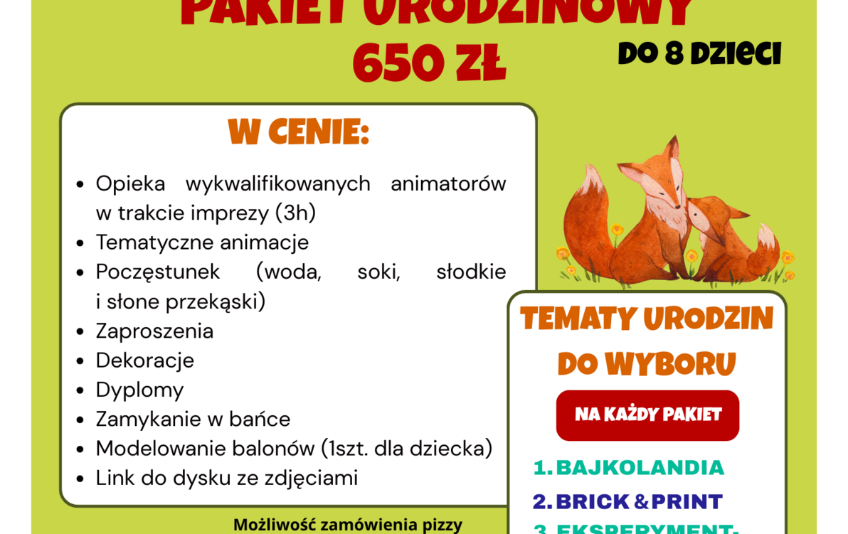 Zdjęcie do OFERTA URODZINOWA DLA DZIECI W GOKIR ŚWIERKLANY! 