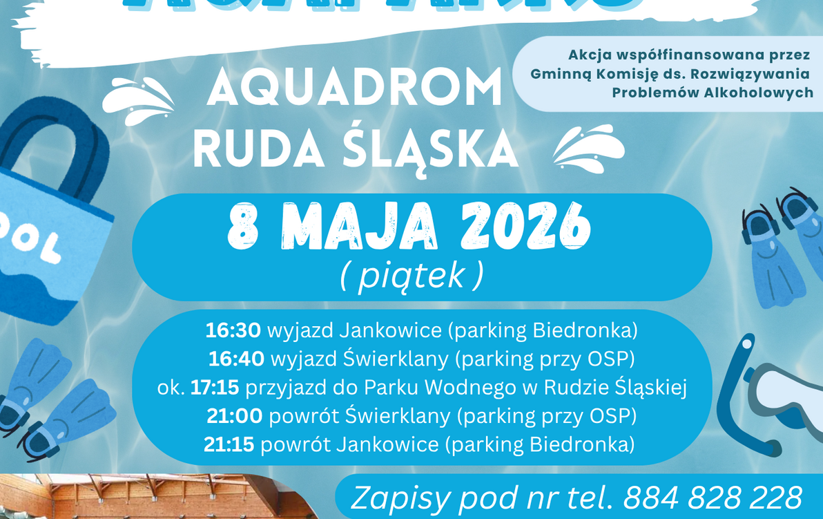 Zdjęcie do WYJAZD DO AQUAPARKU - 8 maja 2026r. 