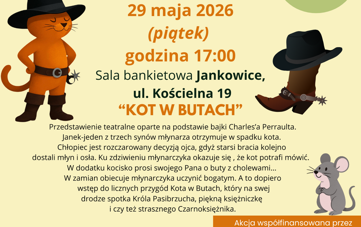 Zdjęcie do Spektakl dla dzieci "Kot w butach" - 29.05.2026r